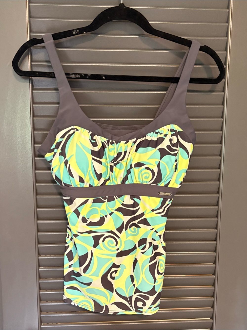 ZeroXposur Lime, Aqua & Gray Swirl Tankini Too